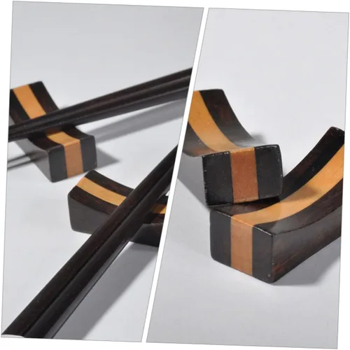 Vista 7 de 4 soportes creativos de madera para palillos – Elegantes reposa utensilios multifuncionales para decoración de mesa de comedor y almacenamiento