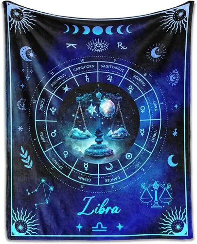Vista 27 de Manta Acuario para Regalos, 40" x 30" Manta Rectangular de Franela del Zodiaco Acogedora, Regalo para Niños Niñas Adolescentes Mujeres Hombres