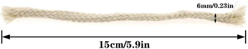 Vista 2 de AYLIFU - Paquete de 20 mechas de algodón para lámparas de aceite de 1/4 pulgadas x 5.9 in para quemadores de velas Pure Cotton,Round Candle