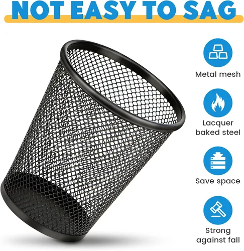 Vista 3 de Smgmg Soporte para bolígrafo para escritorio, soporte para lápices para escritorio, paquete de 4 vasos para bolígrafos, organizador de bolígrafos