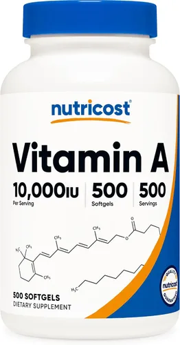 Vista 7 de Nutricost Vitamina A 10.000 UI, 500 cápsulas blandas (2 botellas)