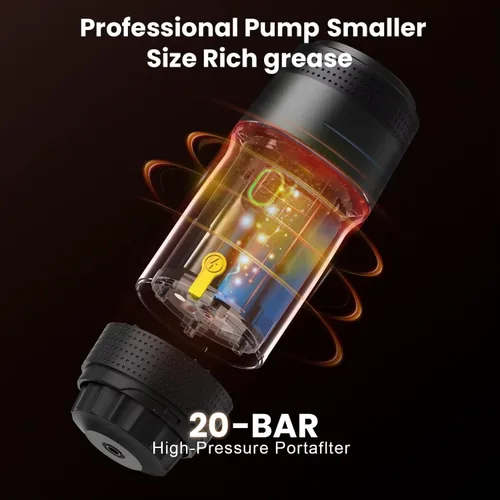 Vista 6 de Cafetera espresso portátil para viajes con estuche – Cafetera de viaje autocalentable con USB-C, compatible con café molido, cápsulas NES y DG