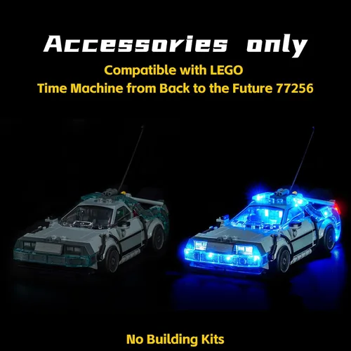 Vista 4 de BrickBling Luz compatible con Lego Time Machine de Regreso al Futuro