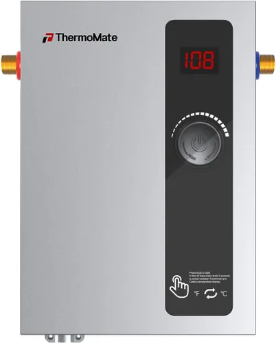 Vista 10 de Calentador de agua sin tanque eléctrico 120V, ThermoMate 3500W pequeño bajo demanda, calentador de agua caliente instantáneo con pantalla