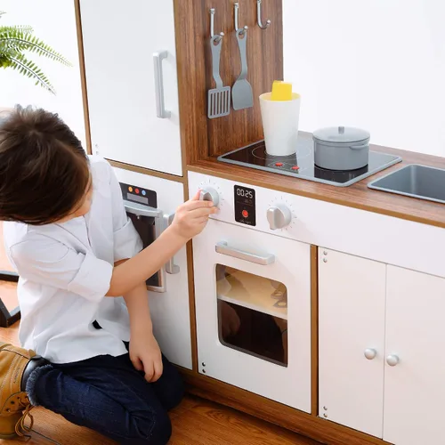 Vista 5 de Teamson Kids Little Chef Palm Springs Classic - Cocina infantil con 6 accesorios, color natural/blanco