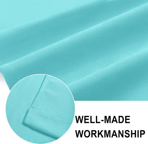Vista 6 de DWCN Cortinas de Cenefa para Sala de Estar, Cocina, Baño/Sótano - Aqua Sólido, 1 Panel, 42 x 12 Pulgadas, Oscurecimiento de Habitación Solid Short