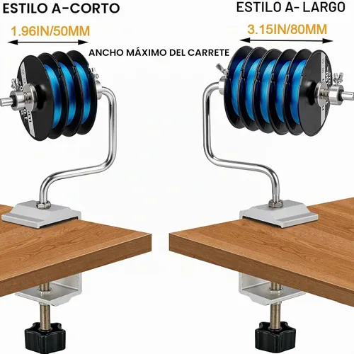 Vista 4 de THKFISH Carrete de línea de pesca Bobinador de línea de pesca Carrete de pesca Accesorios de pesca Ajustable Estable Portátil Carrete de línea de A