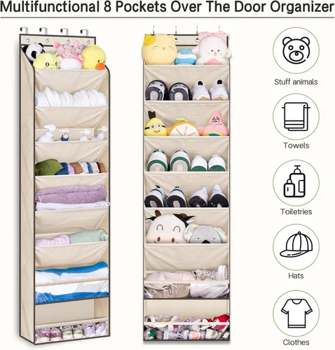 Vista 7 de KEETDY Organizador de zapatos sobre la puerta para 20 pares de tenis, organizador grande de zapatos colgantes para armario, puerta, almacenamiento