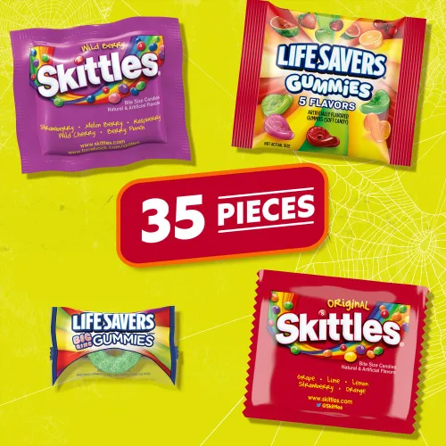 Vista 3 de LIFE SAVERS Gummies & SKITTLES Original & Wild Berry - Bolsa variada, 35 piezas