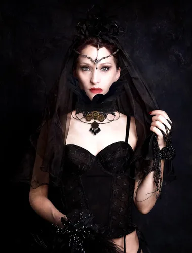 Vista 3 de HOMELEX Gargantilla gótica victoriana negra con cuello de plumas naturales para Halloween