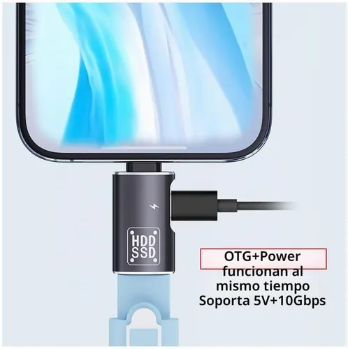 Vista 9 de CY Adaptador 10Gbps USB-C Tipo-C a USB 3.0 hembra OTG y DC 5V convertidor de potencia para tableta teléfono