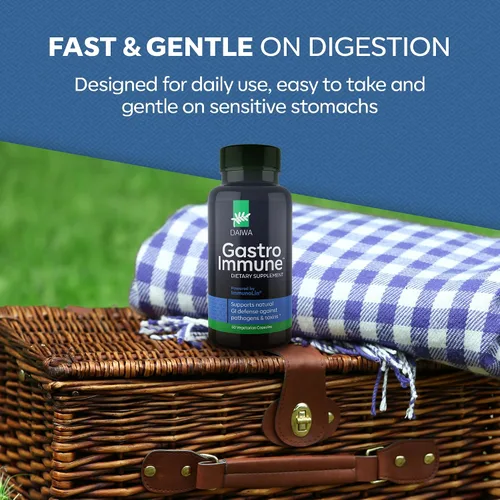 Vista 7 de Daiwa GastroImmune - Suplemento de salud intestinal e inmunidad - Fórmula a base de proteínas sin OMG para el bienestar digestivo - 60 cápsulas