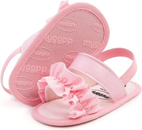 Vista 5 de Sandalias de verano para bebés, niños y niñas, para fiesta, boda, vestido de boda, zapatos planos para recién nacidos, zapatos de cuna para primeros