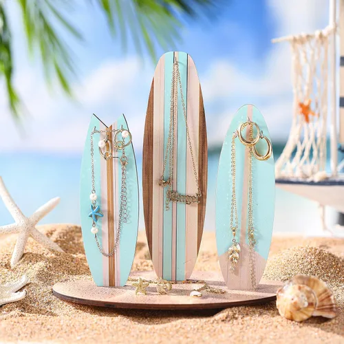 Vista 3 de Organizador de joyas para tabla de surf, decoración navideña Azul