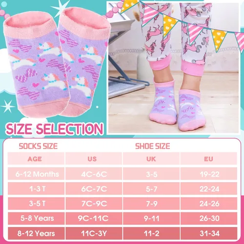 Vista 5 de Baby Girls Boys Toddlers Grips Socks Kids Non Slip Anti Skid Ankle Cotton No Show Socks with Grippers