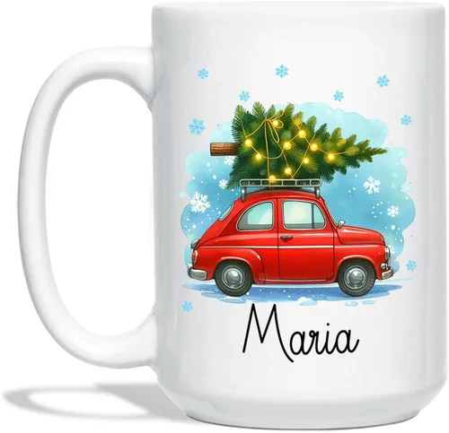 Vista 21 de Taza Personalizada Construcción De Muñeco De Nieve Con Nombre, Taza De Café De Navidad Muñeco De Nieve, Tazas De Árbol De Navidad Personalizadas