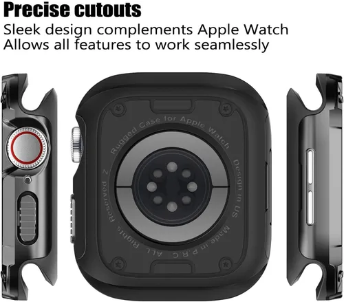 Vista 2 de BOTOMALL Parachoques de silicona suave con cubierta de policarbonato compatible con Apple Watch Case de 1.732 pulgadas, 1.772 pulgadas, Series 9, 8