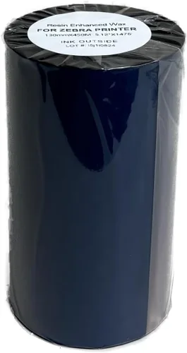 Vista 11 de Wolfbarco 1 Roll 1.57" x 1476' (40mm x 450m) Premium Resin Enhanced Wax Thermal Transfer Ribbon 1" Core, Coated Side Out for Zebra Printers