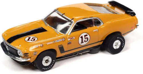 Vista 4 de SC357-2 Auto World Thunderjet Pamelli Jones 1970 Ford Mustang HO Scale Slot Car