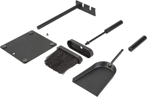 Vista 4 de Hearth Tidy Set, todo negro, juego de herramientas para estufa de leña, juego de compañero de chimenea