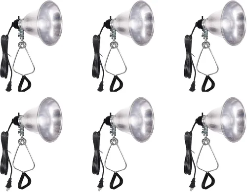 Vista 11 de Simple Deluxe Enchufe de luz de abrazadera con reflector de aluminio de 8.5 pulgadas, apto para lámpara de máximo 150 W (sin bombilla incluida)