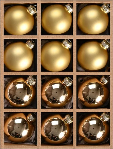 Vista 15 de WDS WONDROUS Adornos de bola colgante de Navidad de cristal, 12 bolas Champán