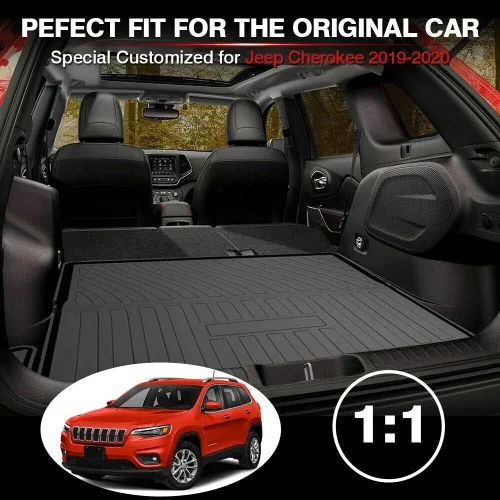 Vista 2 de Revestimientos de carga TPO para todo tipo de clima, ajuste personalizado para Jeep Cherokee 2019-2026 3D Precision Fit Waterproof Durable