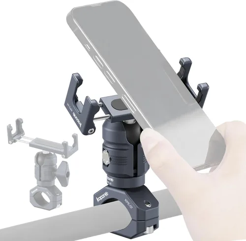 Vista 11 de Soporte de aluminio para teléfono de motocicleta, abrazadera de tornillo para manillar de 0.866-1.260 in, brazo de enchufe ajustable y clip de KPS-02