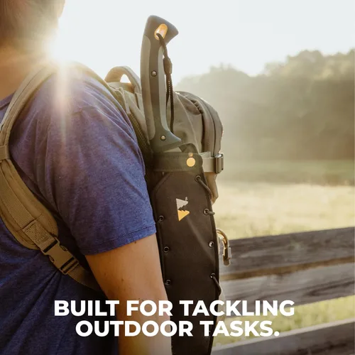 Vista 3 de Woodland Tools Machete resistente – Hoja curvada Parang de 16 pulgadas con espiga completa, mango ergonómico y funda de nailon balístico – Cortador