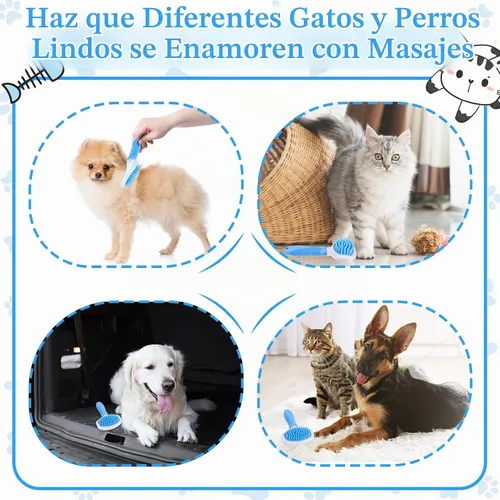 Vista 6 de Kacctyen Cepillo de baño de silicona para perros con mango antideslizante