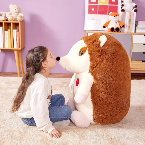 Vista 2 de IKASA Juguete de peluche de erizo gigante, grande de 23 pulgadas, lindos juguetes suaves jumbo, enorme tamaño grande, esponjoso, de gran