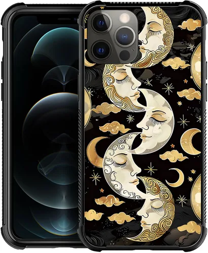 Vista 18 de ZHEGAILIAN Funda compatible con iPhone 12/12 Pro, funda de invasión de vaca alienígena OVNI, parte trasera de vidrio templado + funda protectora