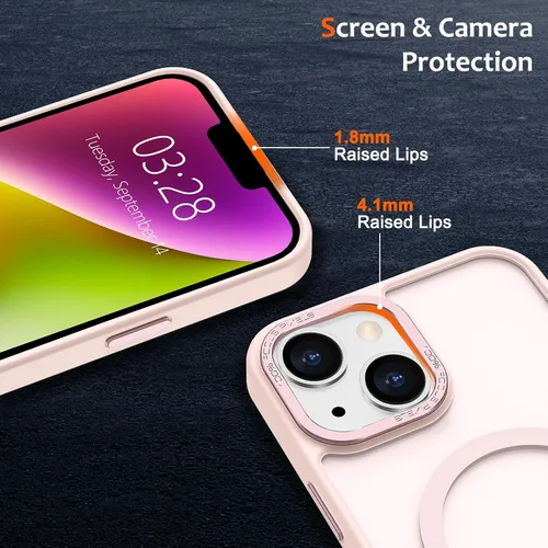 Vista 610 de Anuck - Funda magnética para iPhone 11 compatible con MagSafe, carcasa trasera mate translúcida dura, borde de TPU, delgada, resistente a impactos