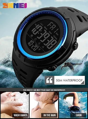 Vista 7 de Relojes digitales para hombre multifunción alarma cronómetro LED deportes relojes al aire libre militar impermeable reloj
