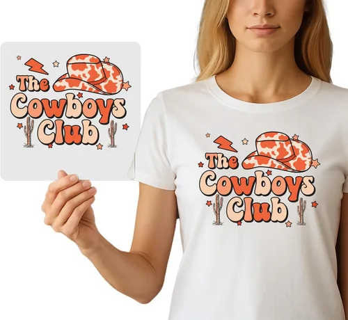 Vista 15 de Western DTF Iron-On Graphic – Longhorn Skull Design DIY Prensa de calor para fanáticos de la música country – Listo para imprimir Retro Cowboy