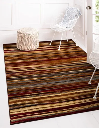 Vista 17 de Unique Loom Barista Collection - Alfombra Icatu (octágono de 6 pies 1 pulgada, beige/marrón)