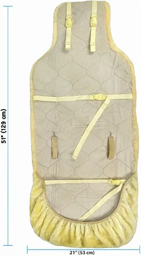 Vista 3 de Eurow funda para asiento de cuero genuino de oveja australiana, sin bordes - color champaña