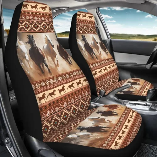 Vista 12 de LedBack Fundas universales de asiento de coche solo para asientos delanteros, bandera estadounidense, ciervos, 2 piezas, protector elástico