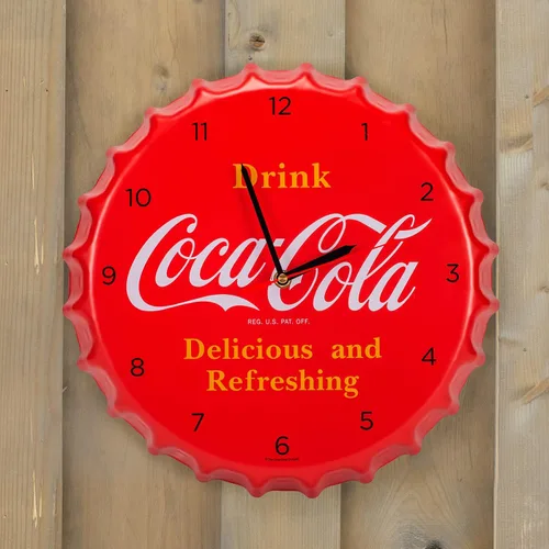 Vista 6 de Reloj de pared con tapa de botella de Coca Cola de 15 pulgadas