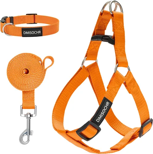 Vista 13 de Arnés para perro sin tirones, arnés ajustable, correa y collar para perros pequeños, medianos y grandes, arnés suave a prueba de escapes