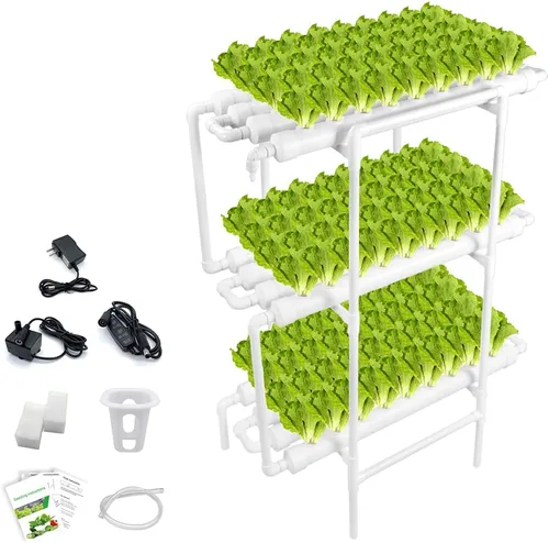 Vista 10 de Sistema de cultivo hidropónico NFT de 36 agujeros con ciclo especial de sincronización de fertilizantes, kit de plantas de jardín de tubería de PVC