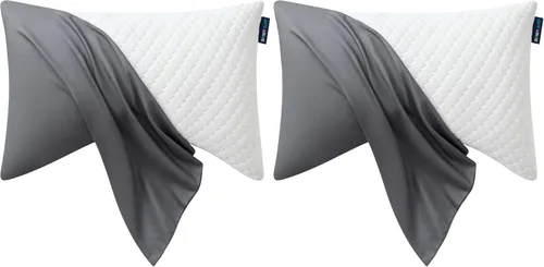 Vista 20 de Sidney Sleep Fundas de Almohada Curvas - Cierre de Cremallera de Longitud Completa - Microfibra Cepillada Suave Premium - Resistente a