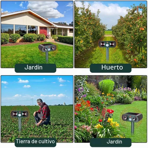 Vista 6 de Repelente solar ultrasónico de animales con sensor de movimiento