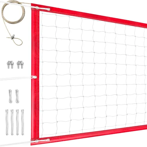 Vista 9 de Red profesional de voleibol para exteriores de servicio pesado, mejorada para todo clima, cable de acero inoxidable extendido, bordes extra gruesos