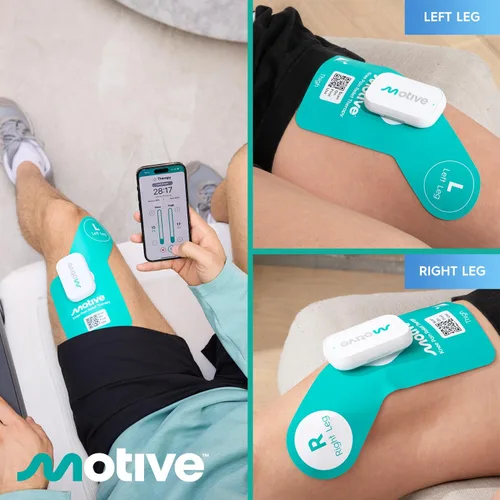 Vista 7 de Motive Dispositivo de alivio del dolor de rodilla NMES aprobado por la FDA para fortalecimiento de cuádriceps, máquina de terapia de rodilla