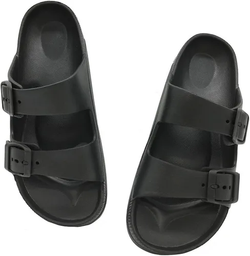 Vista 5 de FUNKYMONKEY Sandalias planas de EVA ajustables con doble hebilla para hombre