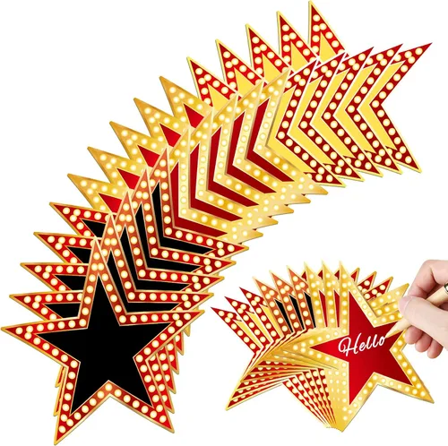 Vista 7 de Geosar - Recortes de cartón con diseño de estrella de película, decoración