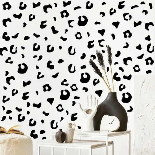 Vista 4 de 360 calcomanías de guepardo negro con estampado de animales, guepardo, leopardo, papel tapiz removible, calcomanías de pared de vinilo