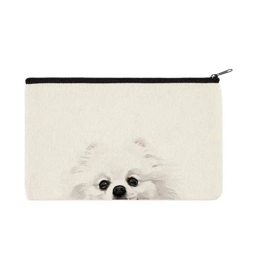 Vista 24 de WIRESTER Bolsa de maquillaje de lona con cremallera, bolsa de cosméticos, estuche organizador para mujeres y niñas, bolsa de cosméticos de viaje