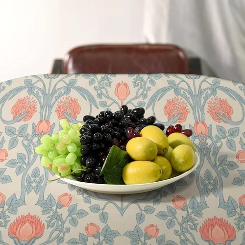 Vista 48 de Mantel Floral Retro de Pájaros, Diseño Original Bohemio William Morris Estampado Cubierta de Mesa para Hogar Picnic Fiesta Comedor Cocina William